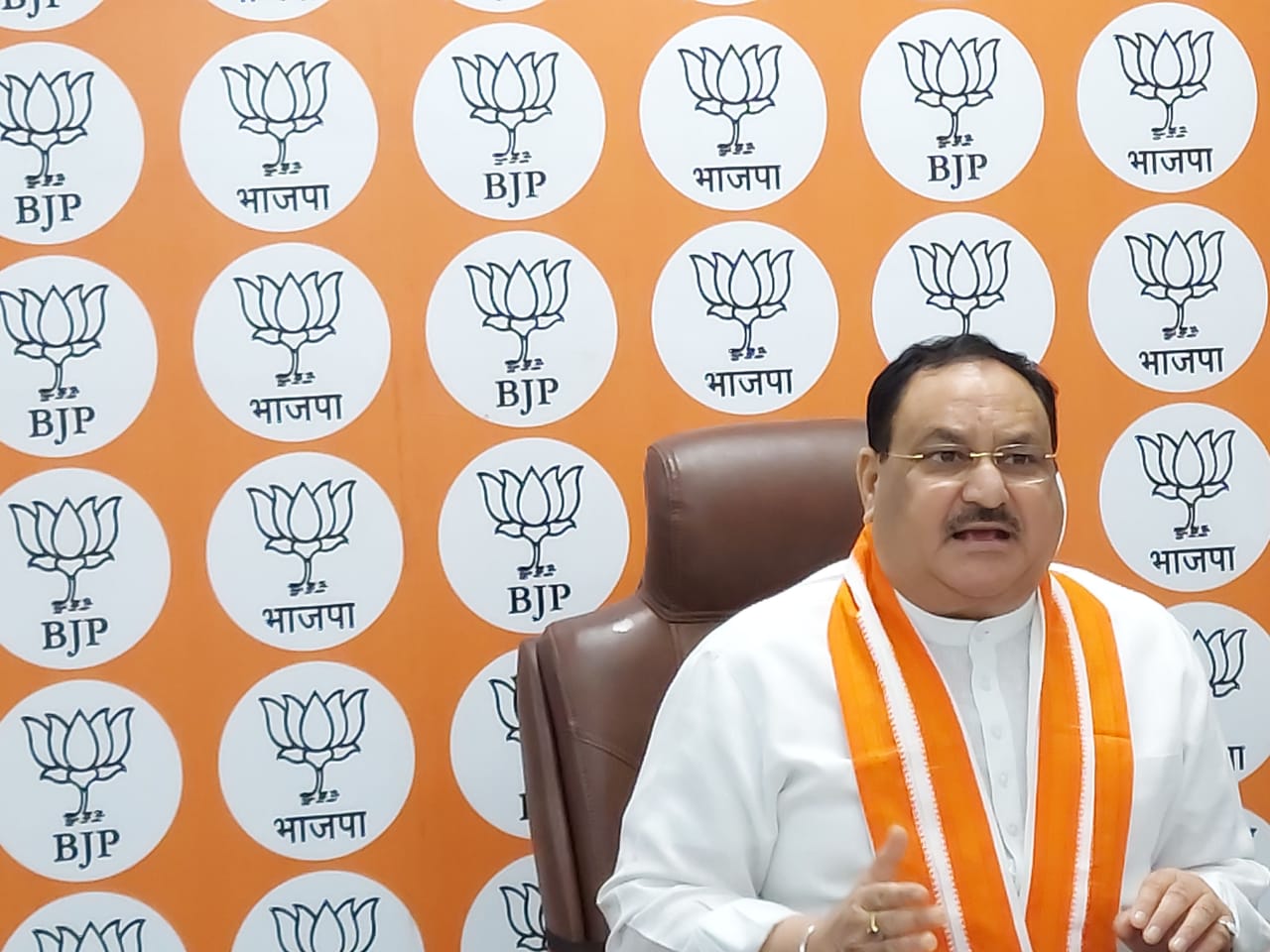 BJP National President Shri J.P. Nadda chaired meeting with BJP MPs of Bihar, Delhi, J&K, Ladakh and Maharashtra on Covid pandemic via video conferencing