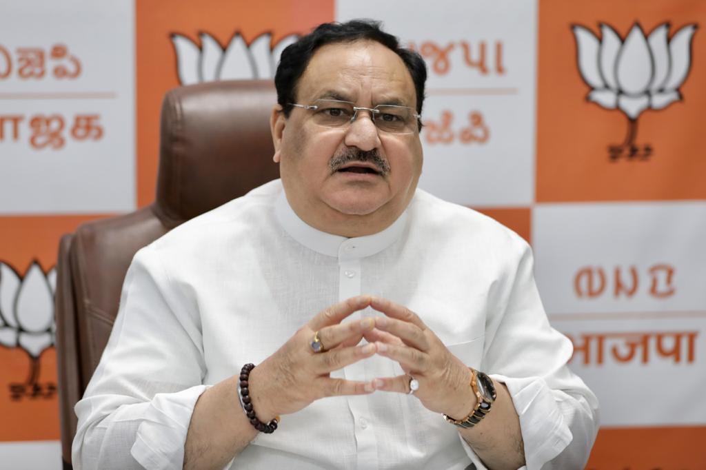  BJP National President Shri J.P. Nadda addressing Delhi and Rajasthan BJP State President, Org Secy, Prabhari, Sah-Prabhari, and MPs via video conferencing