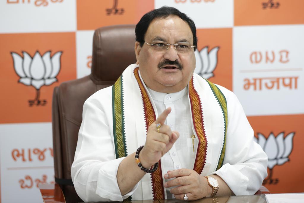  BJP National President Shri J.P. Nadda addressing "Sewa hi Sangathan" programme on the occasion of 2yrs of Modi Govt 2.0 via video conferencing.