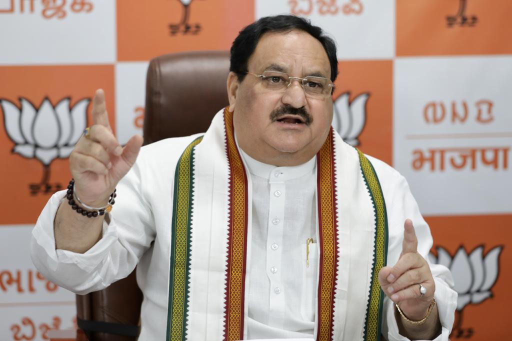  BJP National President Shri J.P. Nadda addressing Tridev Sammelan of Bilaspur Vidhansabha on 2yrs of Modi Govt 2.0 virtually