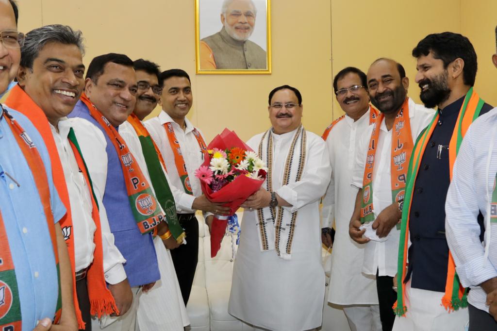  Grand welcome of BJP National President Shri J.P. Nadda on arrival at Dabolim Airport in Goa