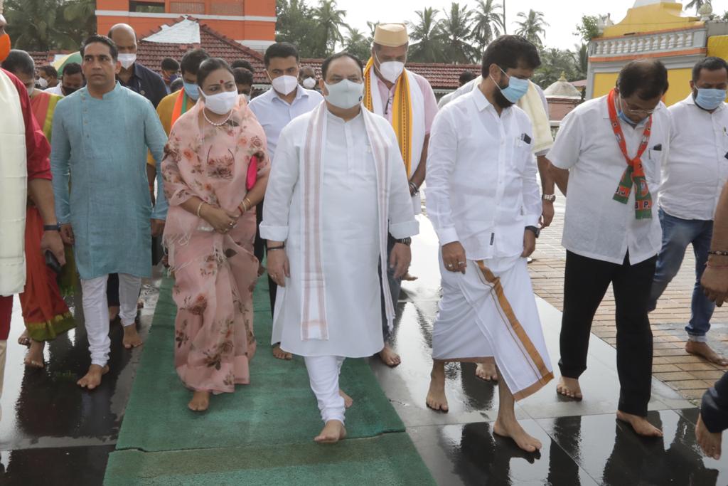  BJP National President Shri J.P. Nadda offered prayers at Mangesh Temple in Ponda (Goa)