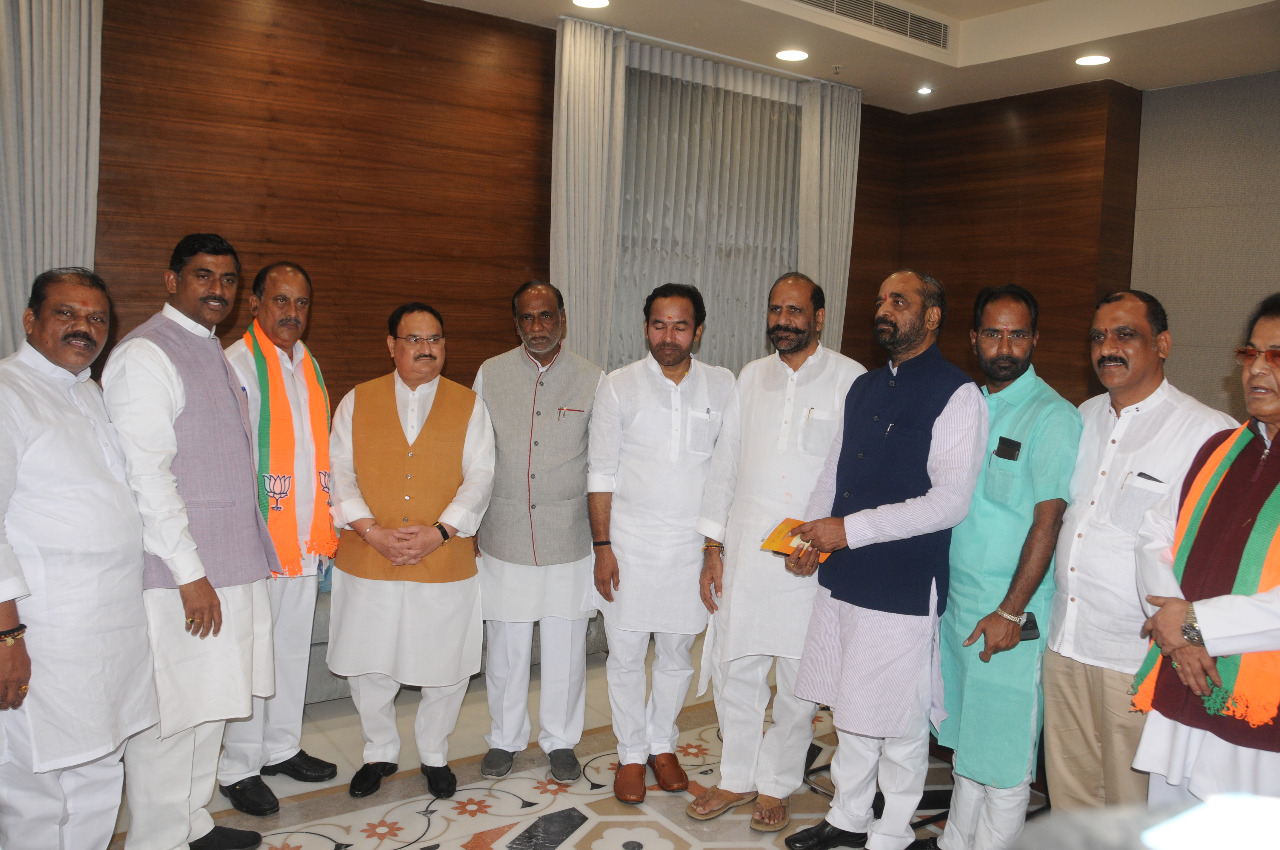  Former TDP Leader Shri Revuri Prakash Reddy and Ex-MP Shri Ravinder Naik Joining BJP in presence of BJP Working President, Shri J.P. Nadda at BJP HQ 6A, Deendayal Upadhyay Marg, New Delhi.