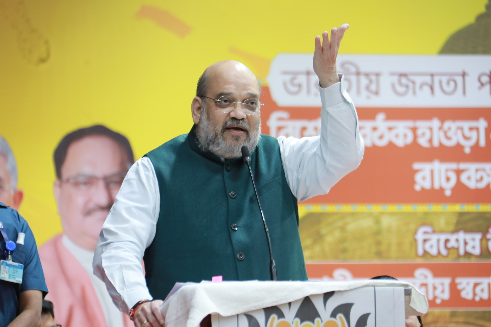 Photographs : Hon'ble Union Home Minister Shri Amit Shah addressing the Karyakartas of BJP Bengal unit in Bankura (West Bengal).