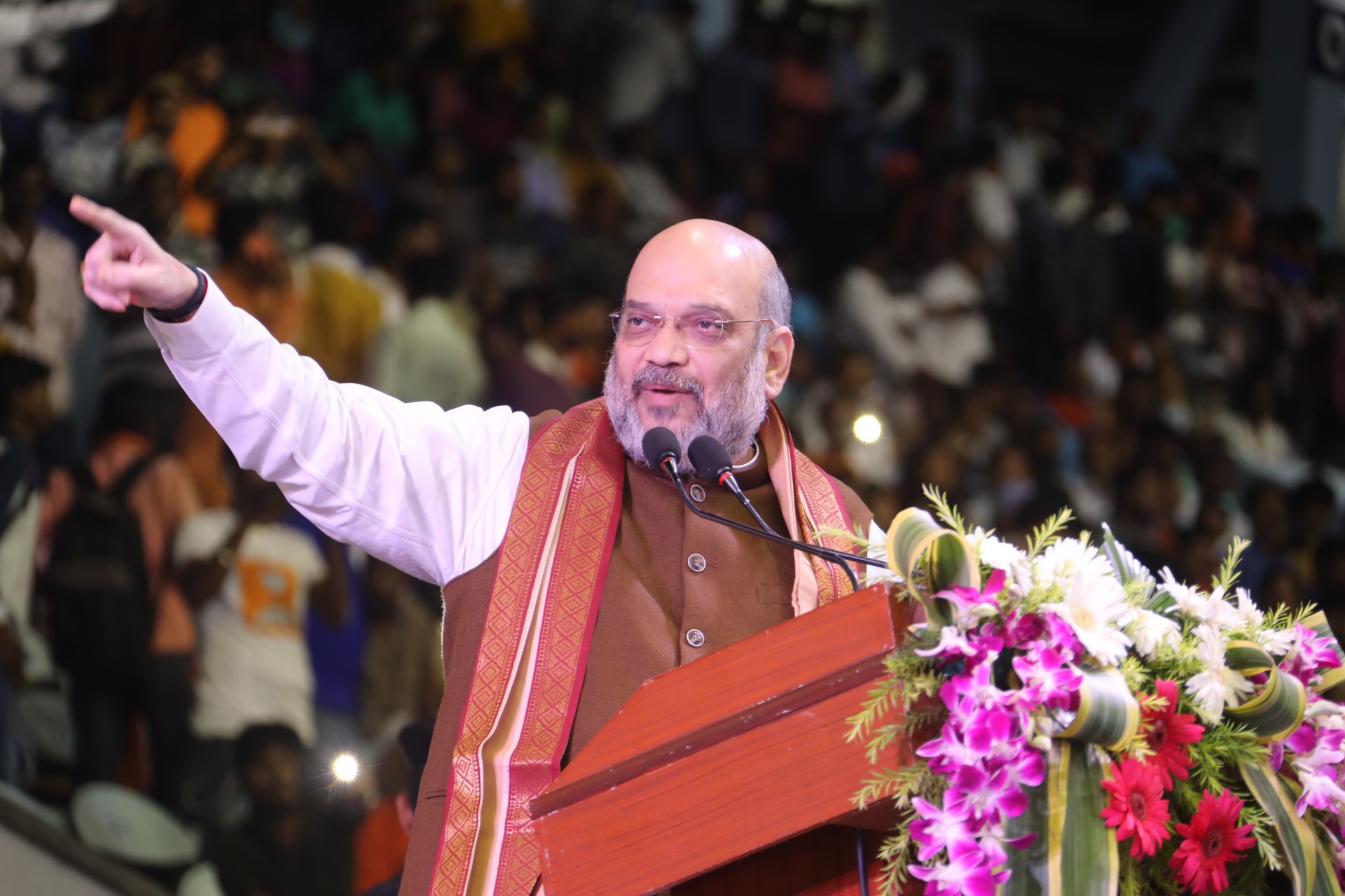 Photographs of BJP National President & Hon'ble HM Shri Amit Shah addressing "NRC Jan JagranAbhiyan" at Netaji Indoor Stadium (Kolkata).