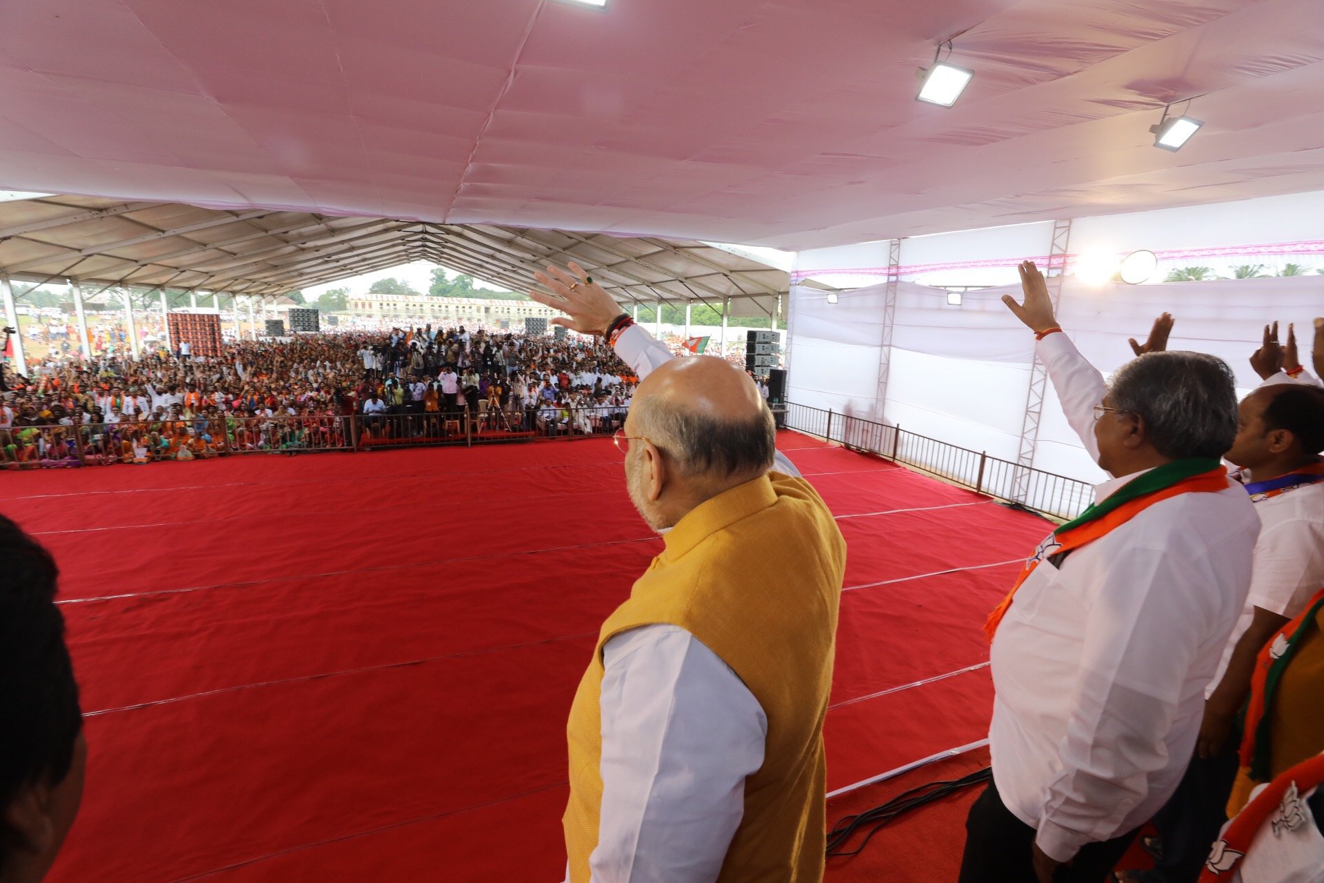 Hon'ble Union Home Minister and BJP National President Shri Amit Shah addressing a public meeting in Kolhapur (Maharashtra).