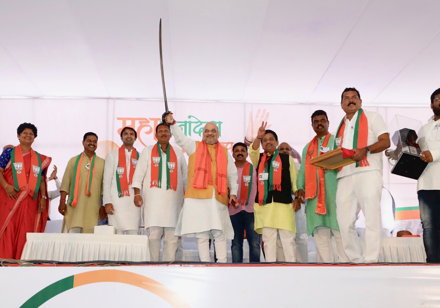 Hon'ble Union Home Minister and BJP National President Shri Amit Shah addressing a public meeting in Karad (Maharashtra)