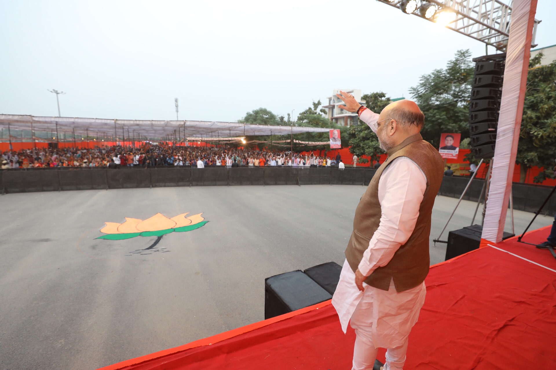 Hon'ble Union Home Minister and BJP National President Shri Amit Shah addressing public meeting in Gurugram (Haryana)