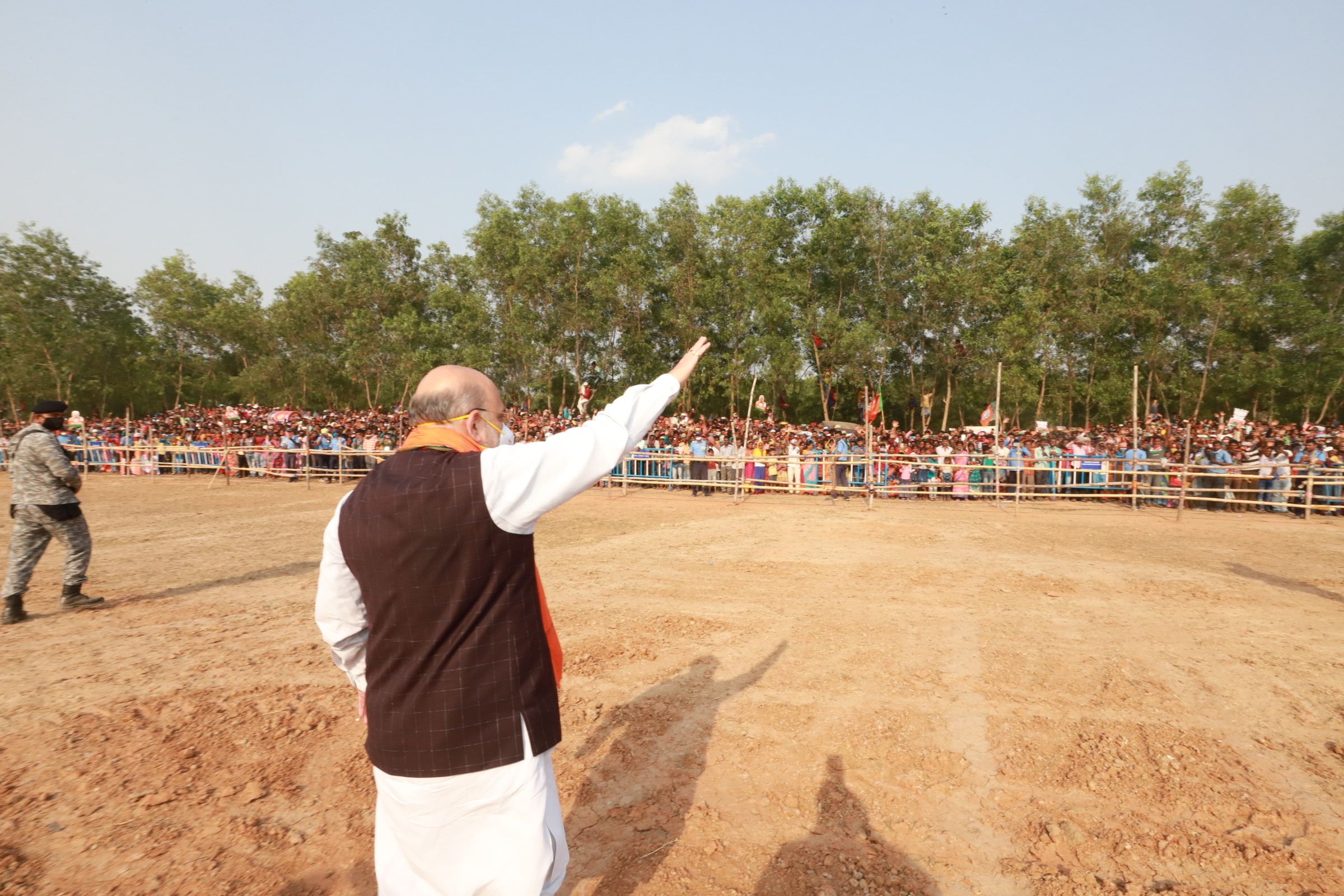  Hon'ble Union Home Minister Shri Amit Shah addressing a public meeting in Ausgram (West Bengal).