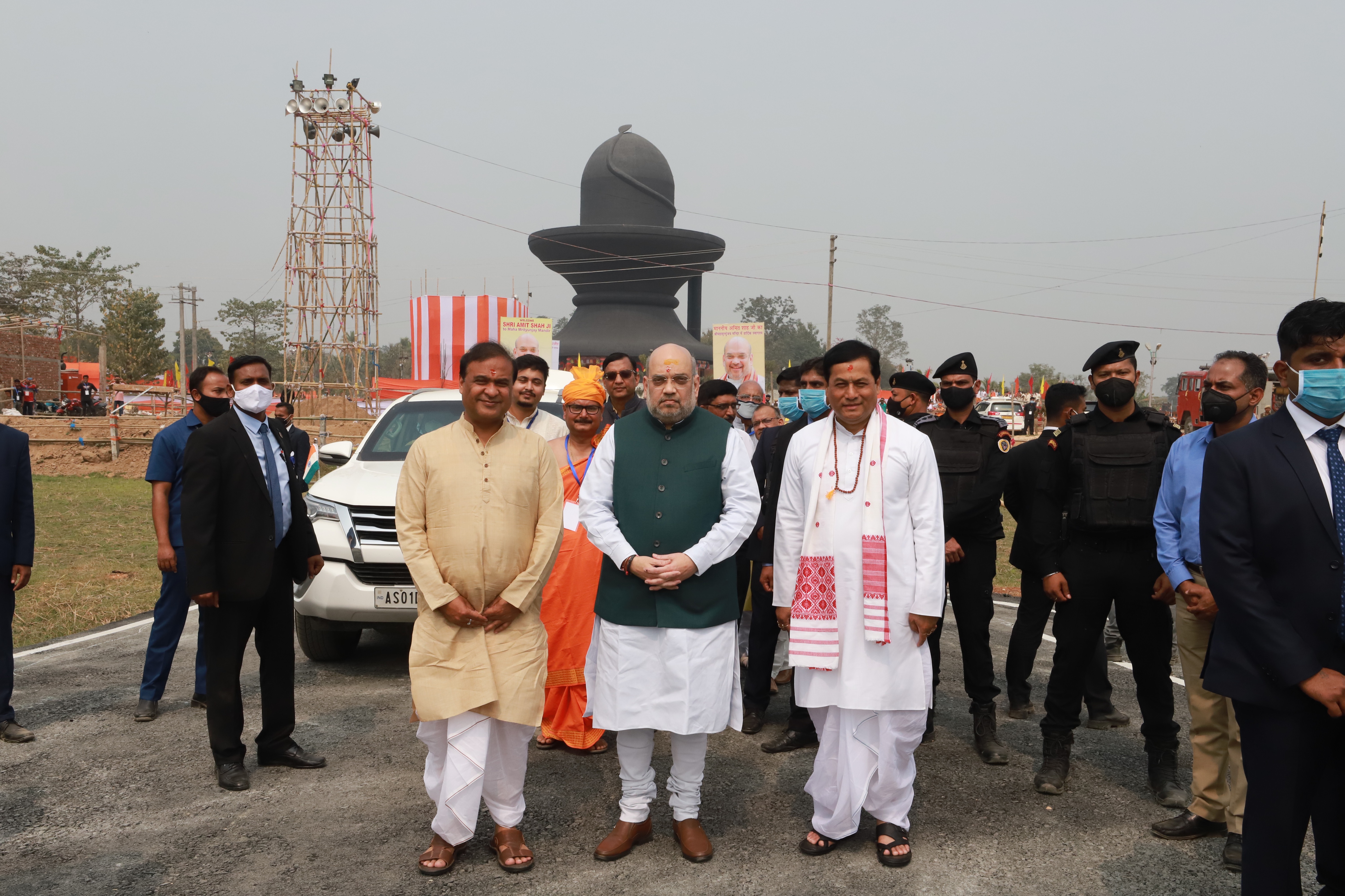  Hon'ble Union Home Minister Shri Amit Shah at Prathistha Mahotsav of Maha Mritunjay Temple in Nagaon (Assam)