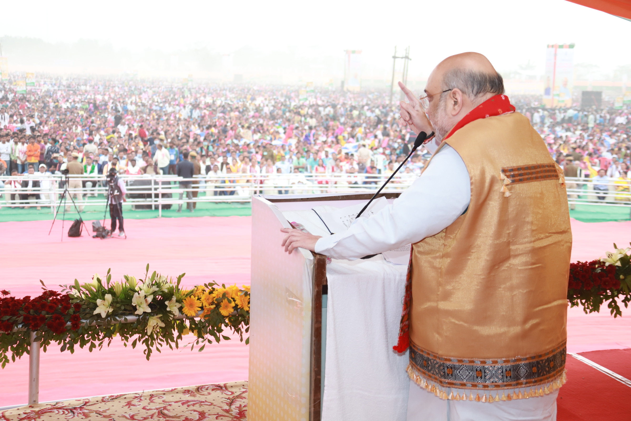  Hon'ble Union Home Minister Shri Amit Shah addressing a public rally in Karbi Anglong (Assam)