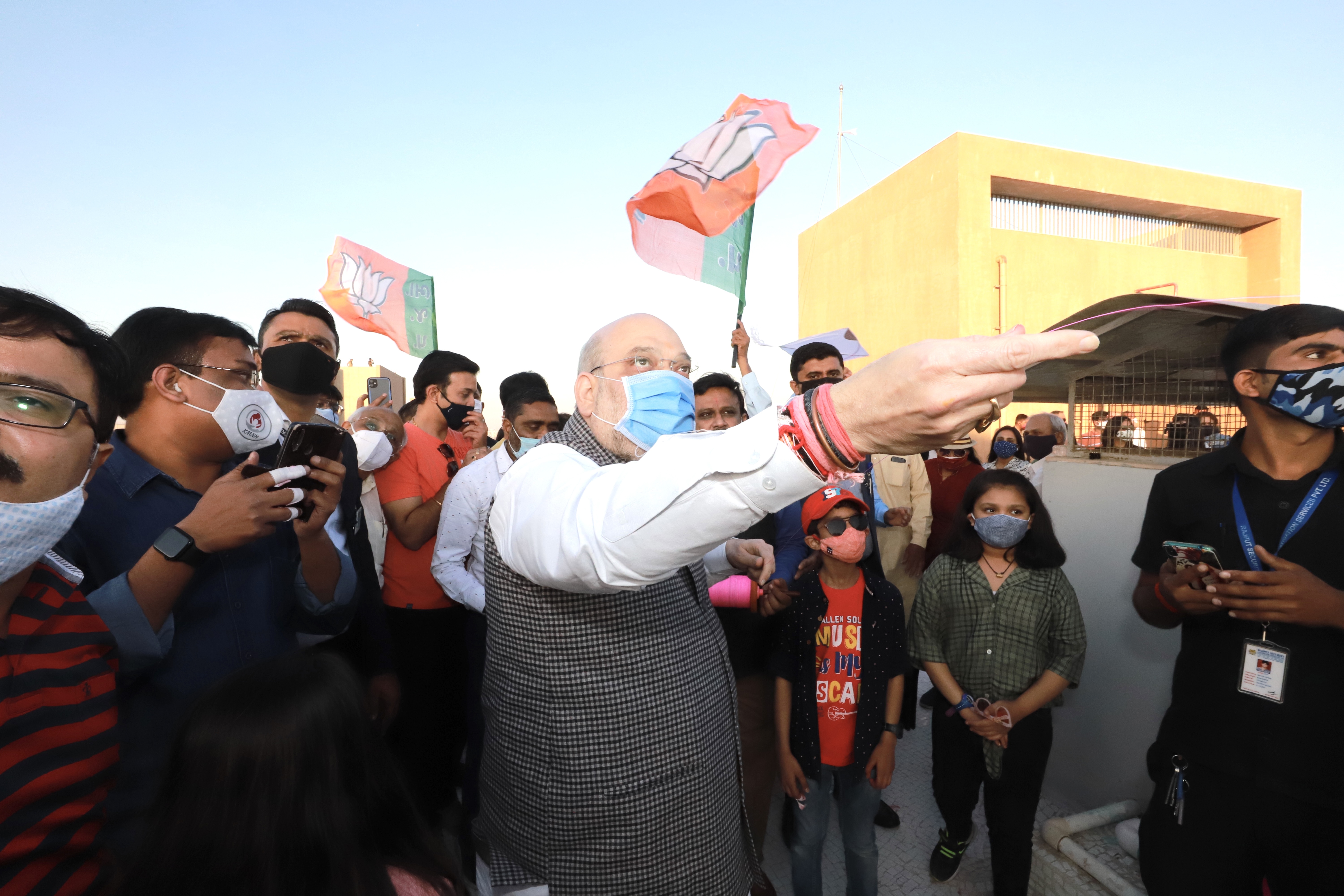 Photographs : Hon'ble Union Home Minister Shri Amit Shah flies kite on Uttarayan in Ahmedabad (Gujarat)