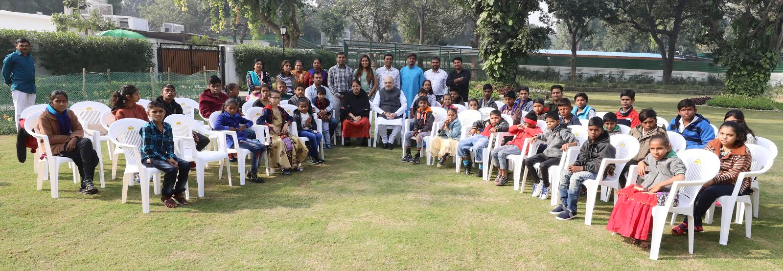 Photographs : Hon'ble Union Home Minister and BJP National President Shri Amit Shah met with a delegation of Divyang students from Kalol (Gujarat) at 6A, Krishna Menon Marg, New Delhi