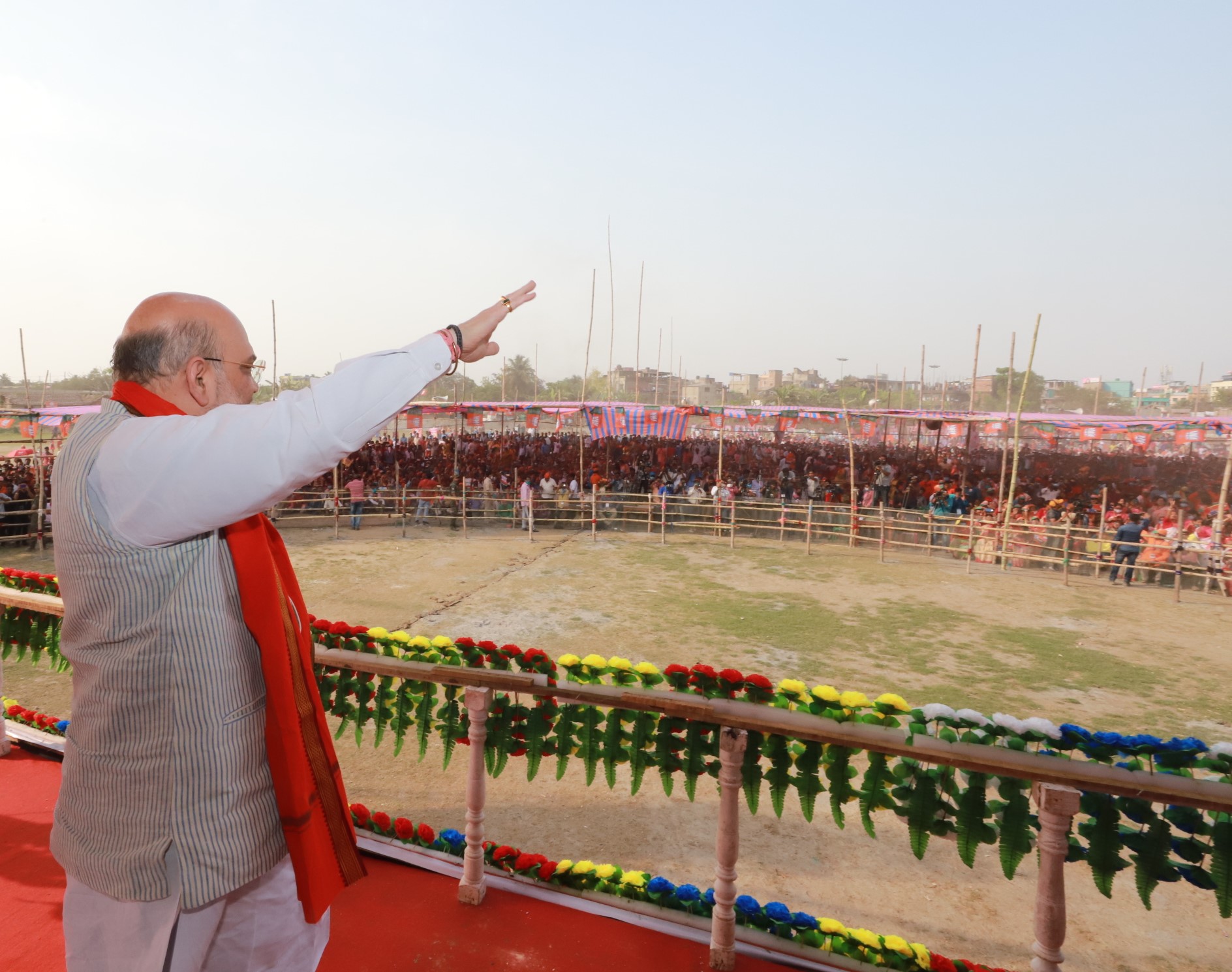   Hon'ble Union Home Minister Shri Amit Shah addressing a public meeting at Shantipur Village, Tamluk, Purba Medinipur (West Bengal)