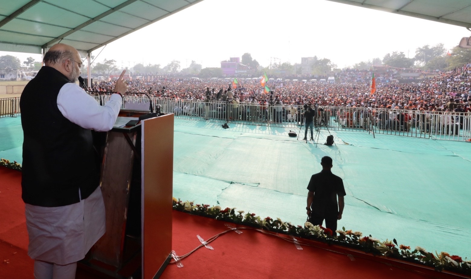 Photographs : Hon'ble Home Minister and BJP National President Shri Amit Shah addressing a public meeting in Pakur (Jharkhand)