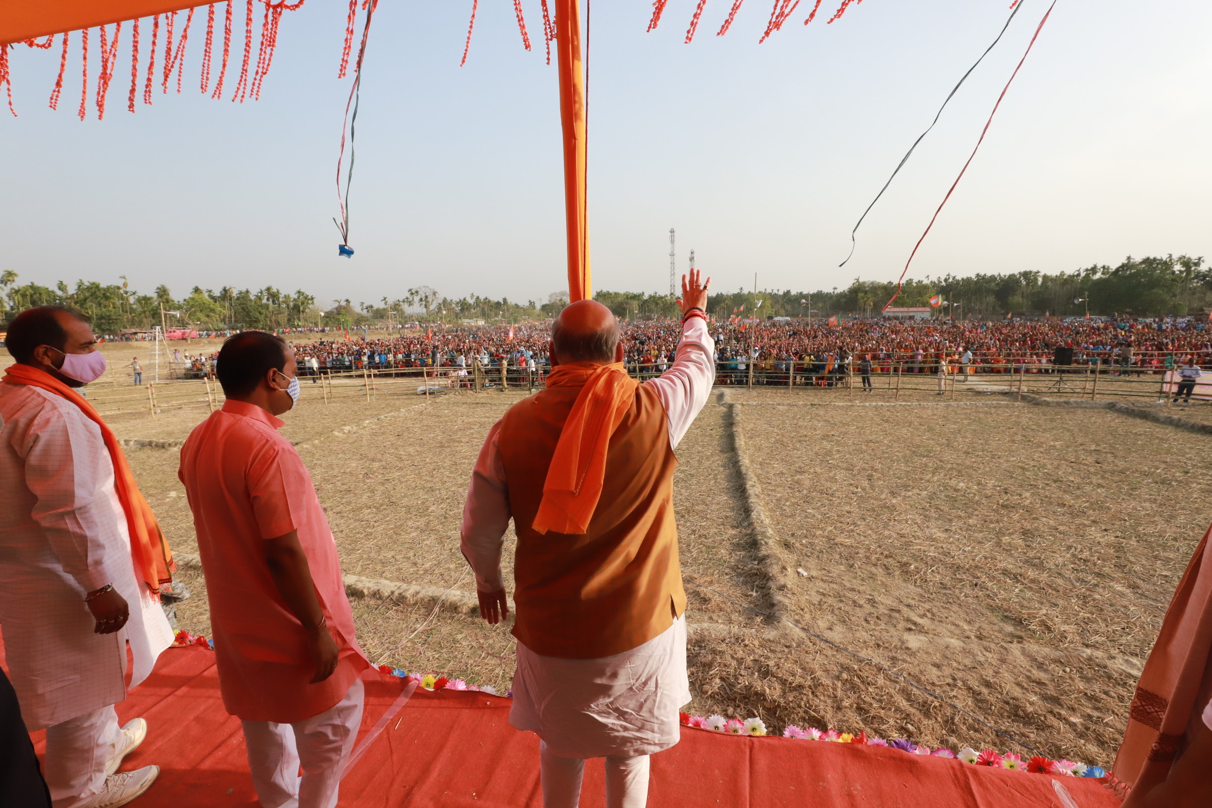  Hon'ble Union Home Minister Shri Amit Shah addressing a public meeting at Patharkandi, Karimganj (Assam)