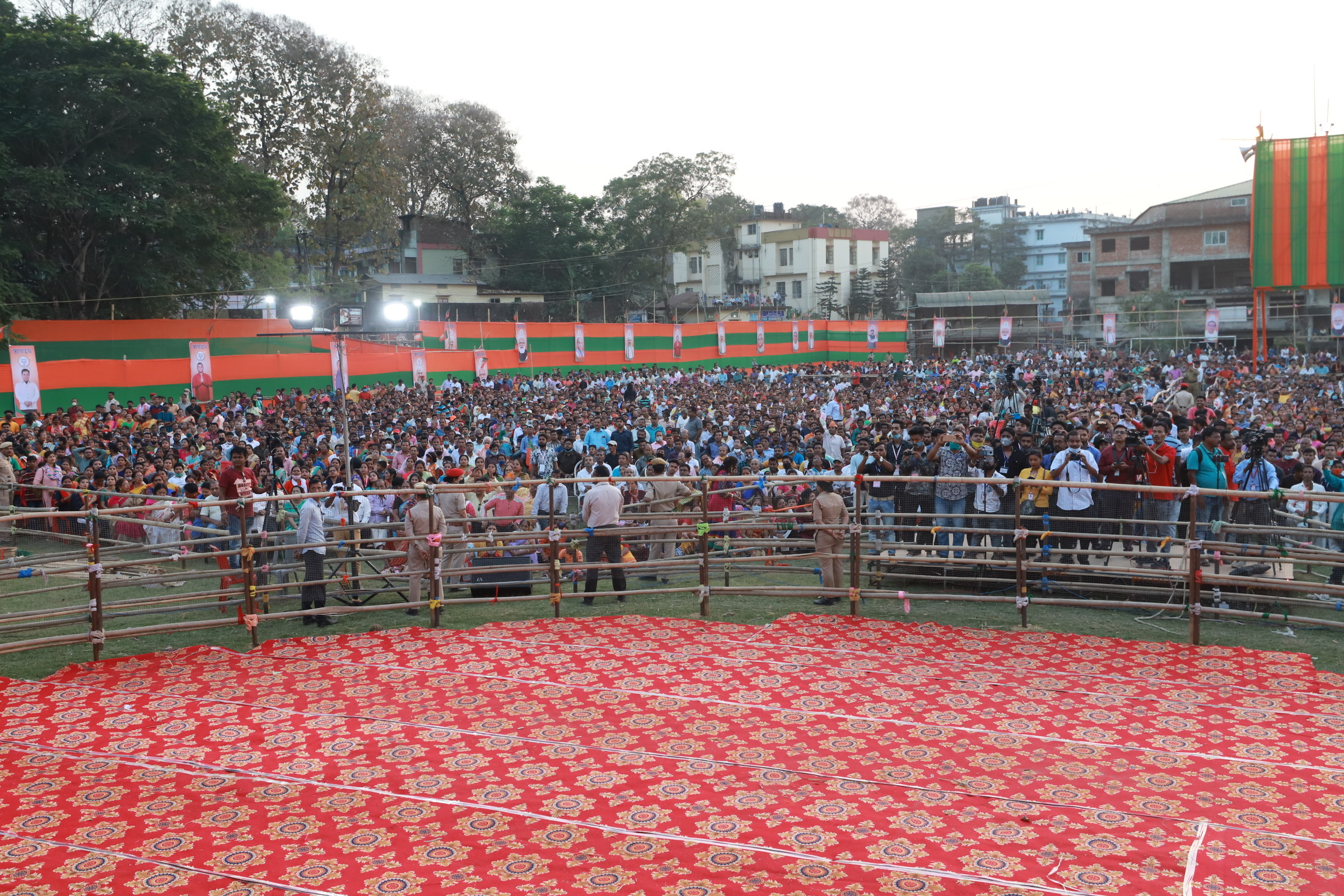  Hon'ble Union Home Minister Shri Amit Shah addressing a public meeting at India Club Field, Silchar, Cachar (Assam).