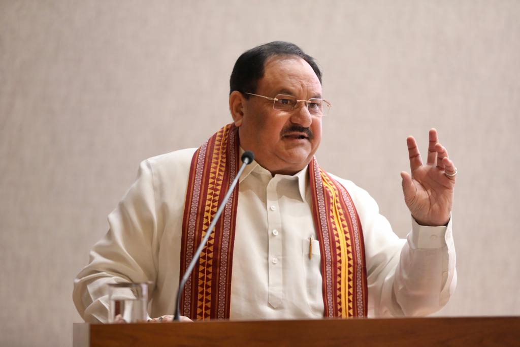  BJP National President Shri J.P. Nadda addressing Loksabha Prawas Yojna Baithak at BJP Central Office (Ext.), New Delhi