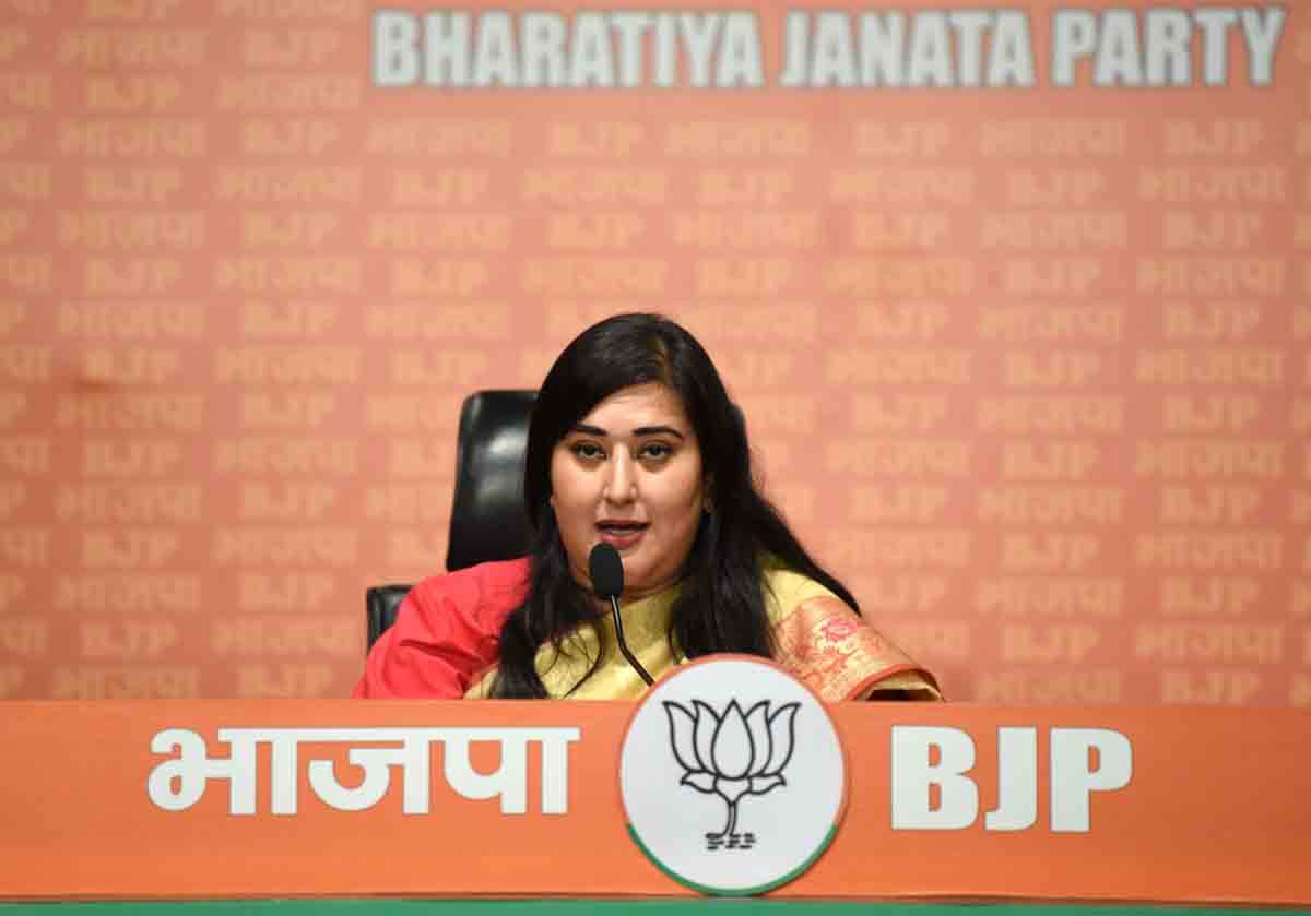 Press conference of BJP Leader Sushree Bansuri Swaraj (M.P.)