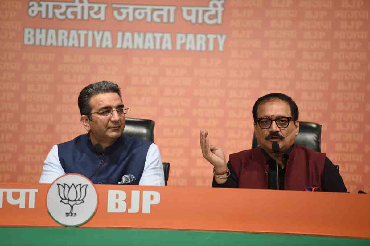 Press conference of Delhi BJP State President Shri Virendra Sachdeva & BJP National Spokesperson Shri Gaurav Bhatia