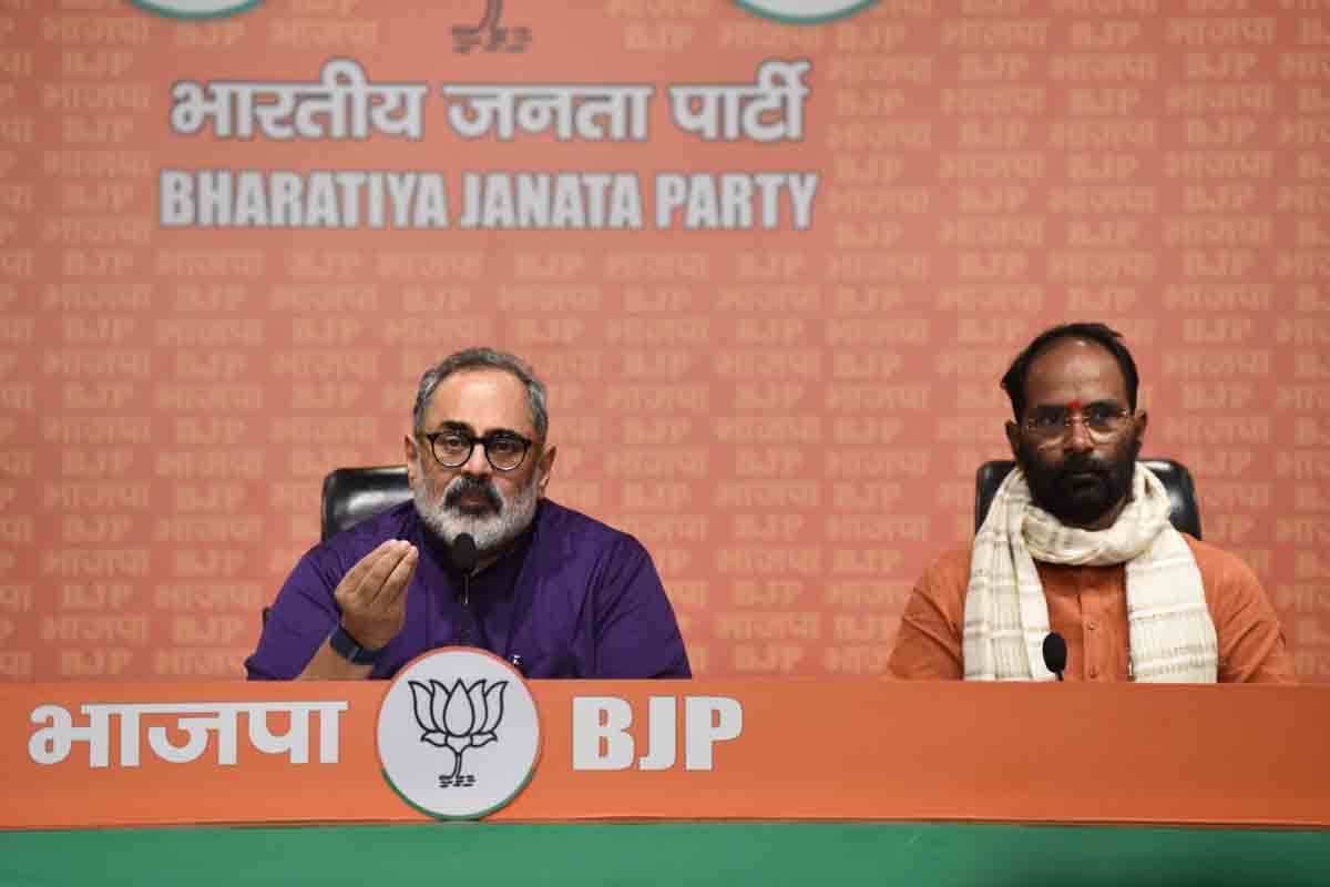 Press conference of senior BJP Leader & Former Union Minister Shri Rajeev Chandrasekhar