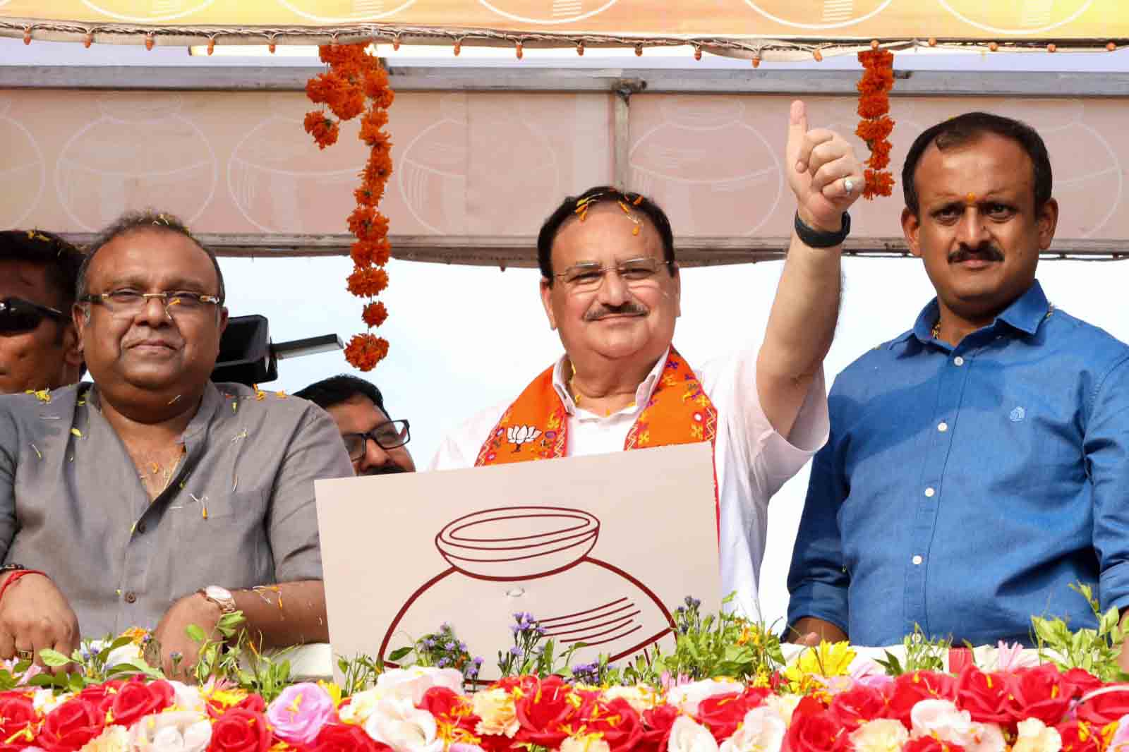 Road show of Hon'ble BJP National President Shri J.P. Nadda in Kottayam (Kerala) from Collectorate Junction to Gandhi Square