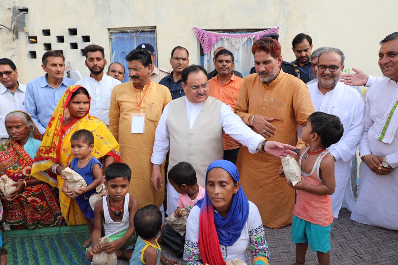   BJP Working President Shri Jagat Prakash Nadda visiting Kushth Aashram at Kurushetra (Haryana) 