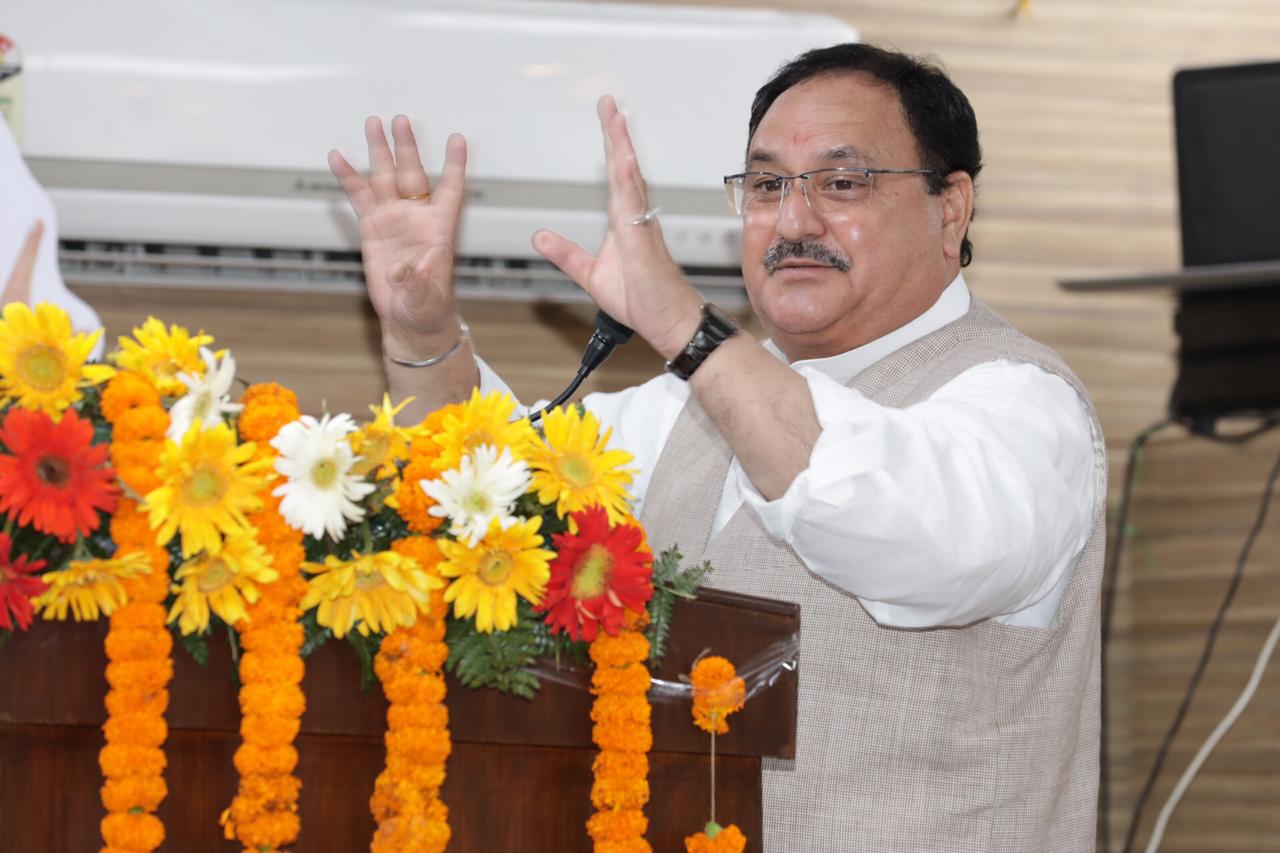  BJP National Working President Shri Jagat Prakash Nadda addressinga seminar on removal of Article 370 from J&K at BJP State off, Chandigarh