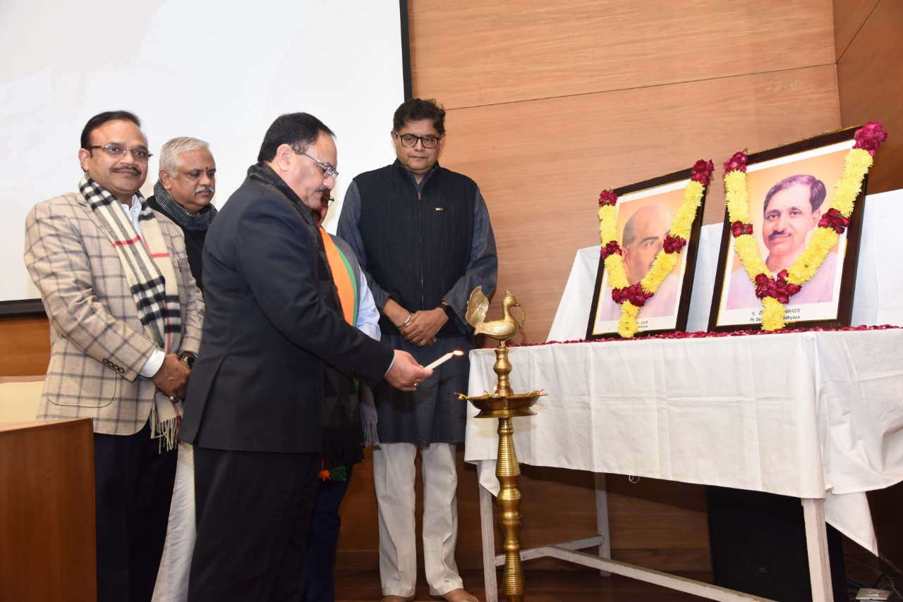 Photographs of BJP Working President Shri J.P. Nadda on CitizenshipAmendment Act at BJP HQ.