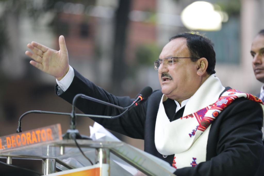 Photographs of BJP Working President Shri J.P. Nadda addressing a public meeting in support of Citizenship Amendment Act in Kolkata (West Bengal)