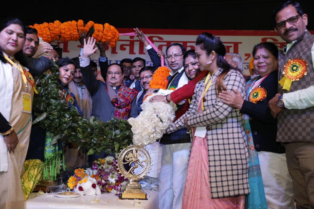 Photographs of BJP National Working President Sh Jagat Prakash Naddaaddressing "Dwitya Smriti Diwas" of Late Atal Bihari Vajpayee ji atTalkatora Stadium, New Delhi.