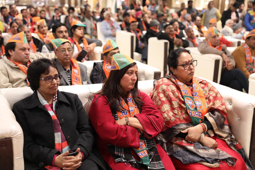 Photographs : BJP Working President Shri J.P. Nadda addressing Tilak Nagar Assembly Organisational review Meeting in New Delhi