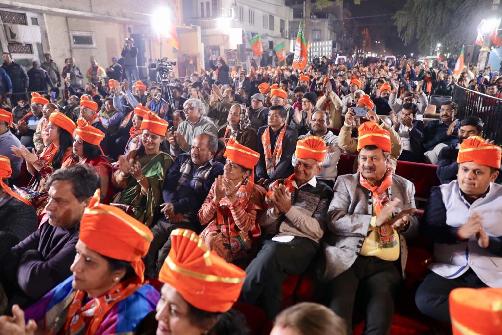 Photographs : BJP National President Shri J.P. Nadda addressing public meeting at public meeting at Model Town (Delhi)