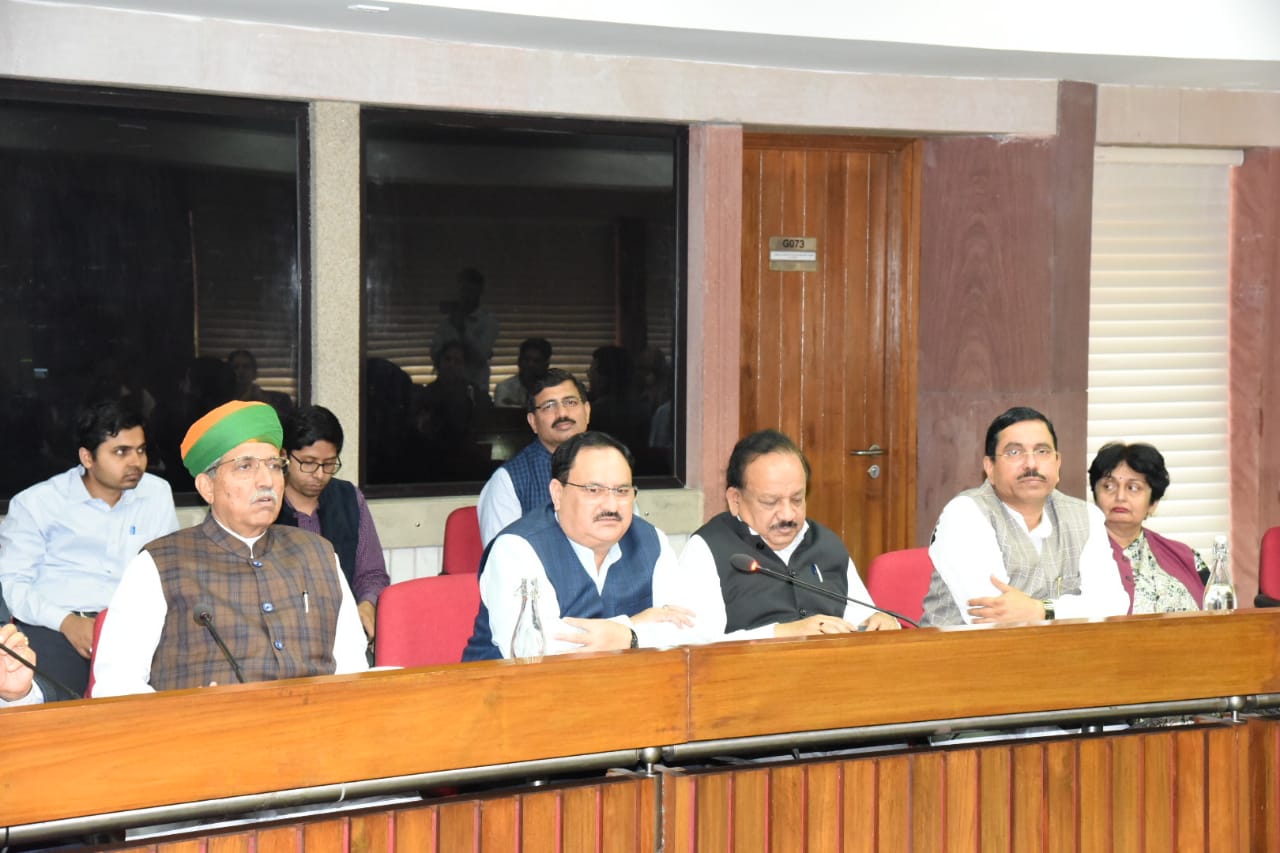 Photographs : Meeting of Parliamentarians (Lok Sabha & Rajya Sabha) who are doctors on COVID19 in Parliament House