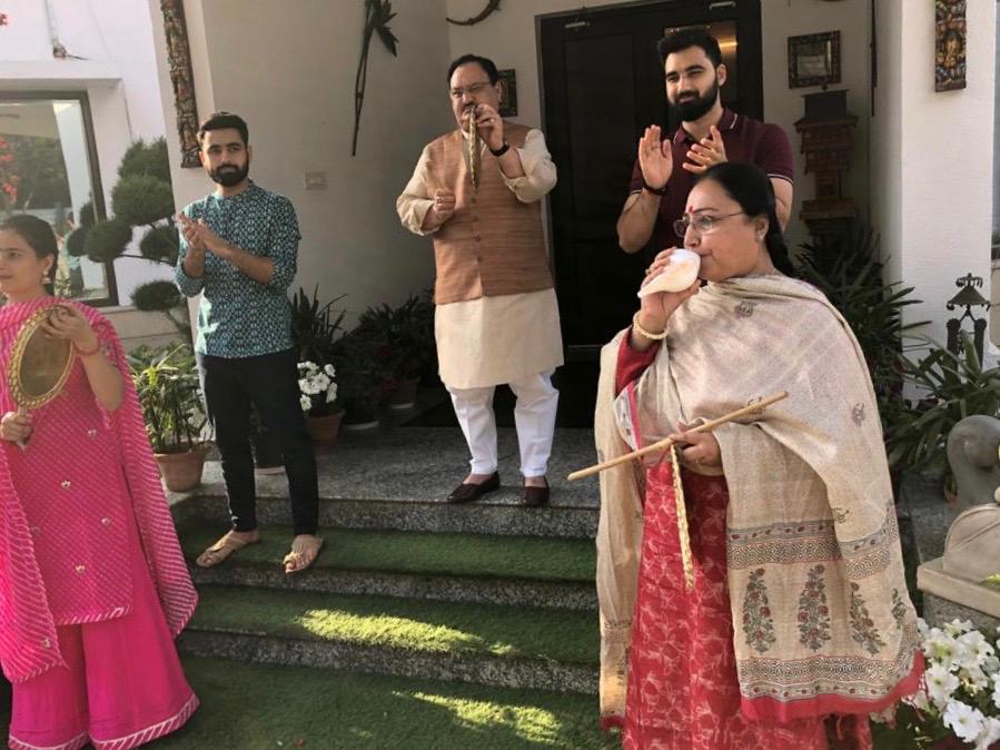 Photograph of BJP National President Shri J.P. Nadda  on 22.03.2020