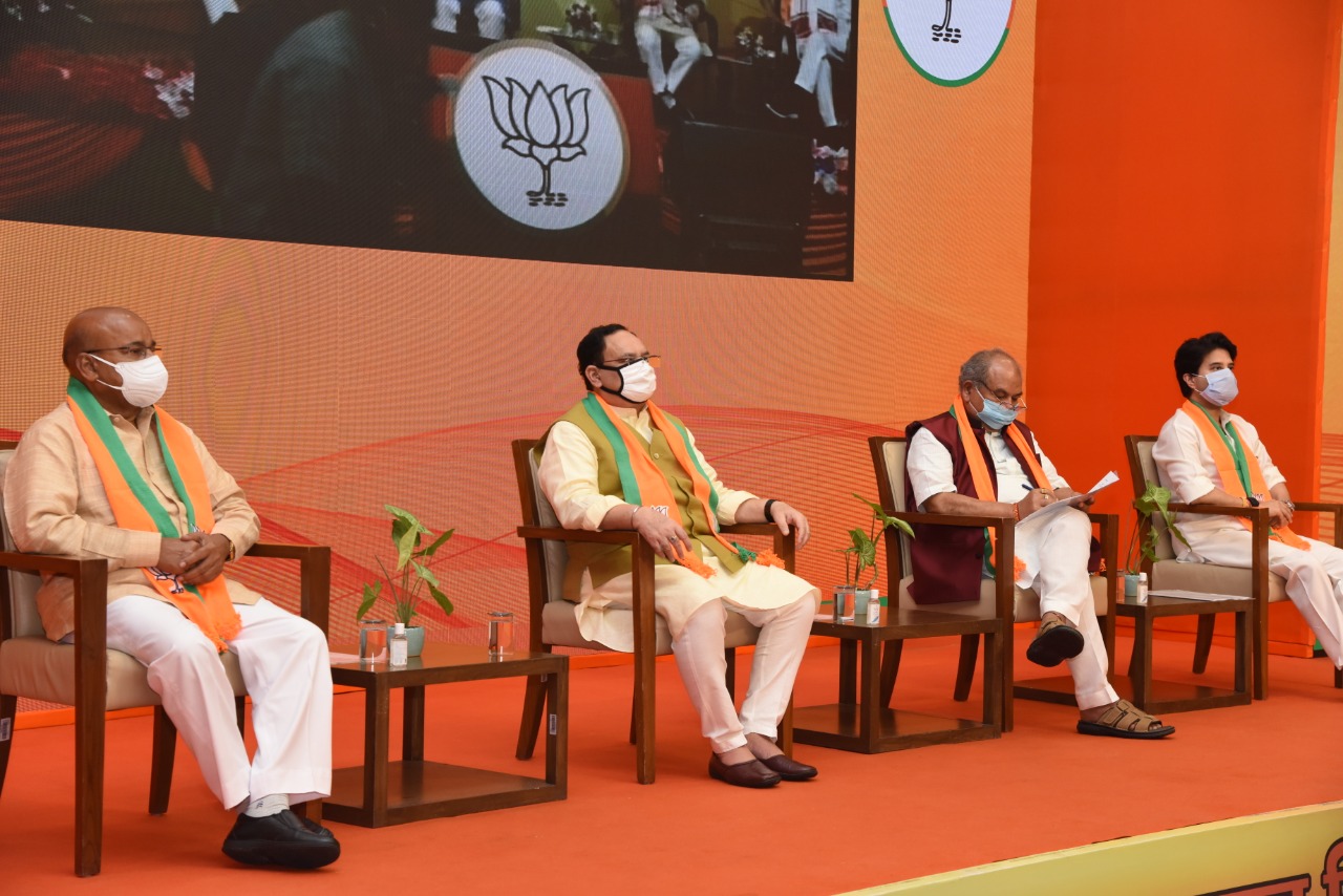 Photographs : BJP National President Shri J.P. Nadda addressing Madhya Pradesh Jan-Samvad virtual rally