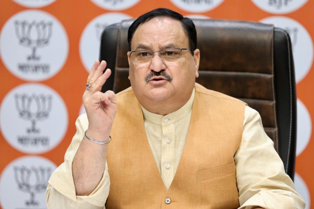 Photographs : BJP National President Shri J.P. Nadda interacting with J&K BJP Office Bearers via video conferencing