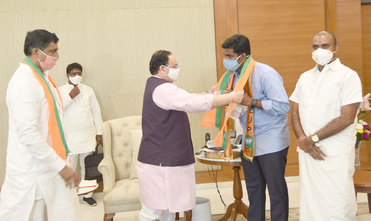 Photographs : Former IPS officer K. Annamalai joining BJP