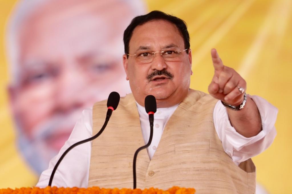 Photographs : BJP National President Shri J.P. Nadda addressing a public rally at Rajkiya Inter College Ground, Vikramganj, Karakat (Bihar).