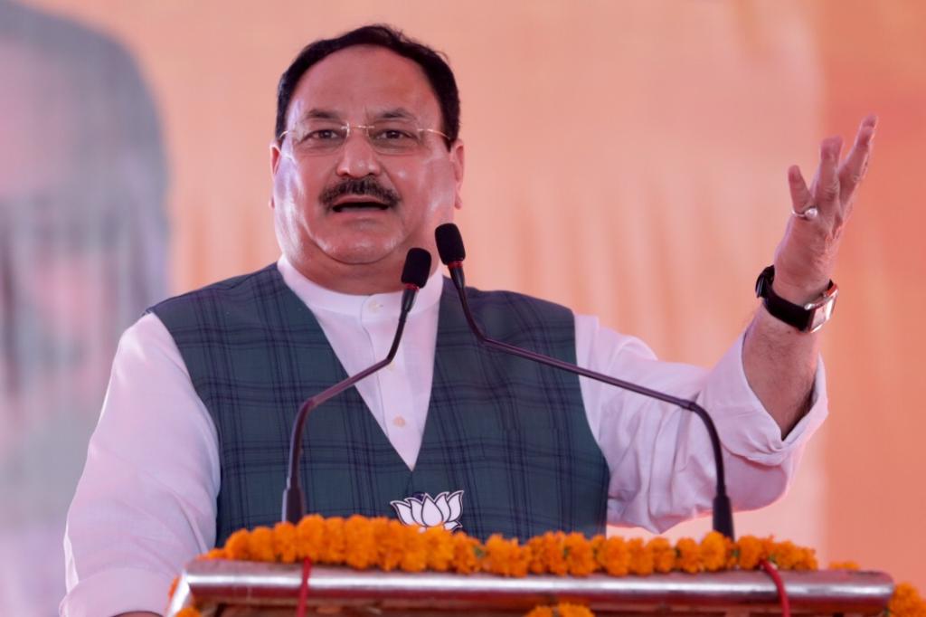 Photographs : BJP National President Shri J.P. Nadda addressing a public rally at Bada Ramna Maidan, Bettiah (Bihar)