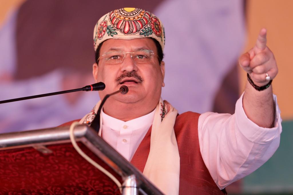 Photographs : BJP National President Shri J.P. Nadda addressing a public rally at Rampatti Rajghat Khel Maidan, Rajnagar, Madhubani (Bihar)