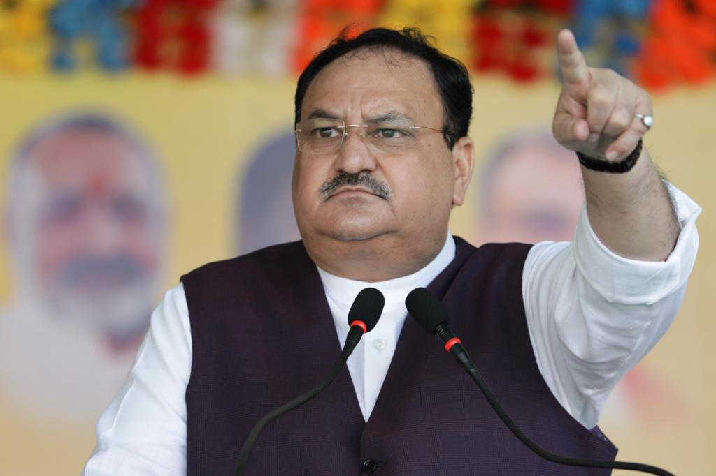 Photographs : BJP National President Shri J.P. Nadda addressing a public rally at Koiriya Pipra High School Ground, Parihar, Sitamarhi (Bihar).