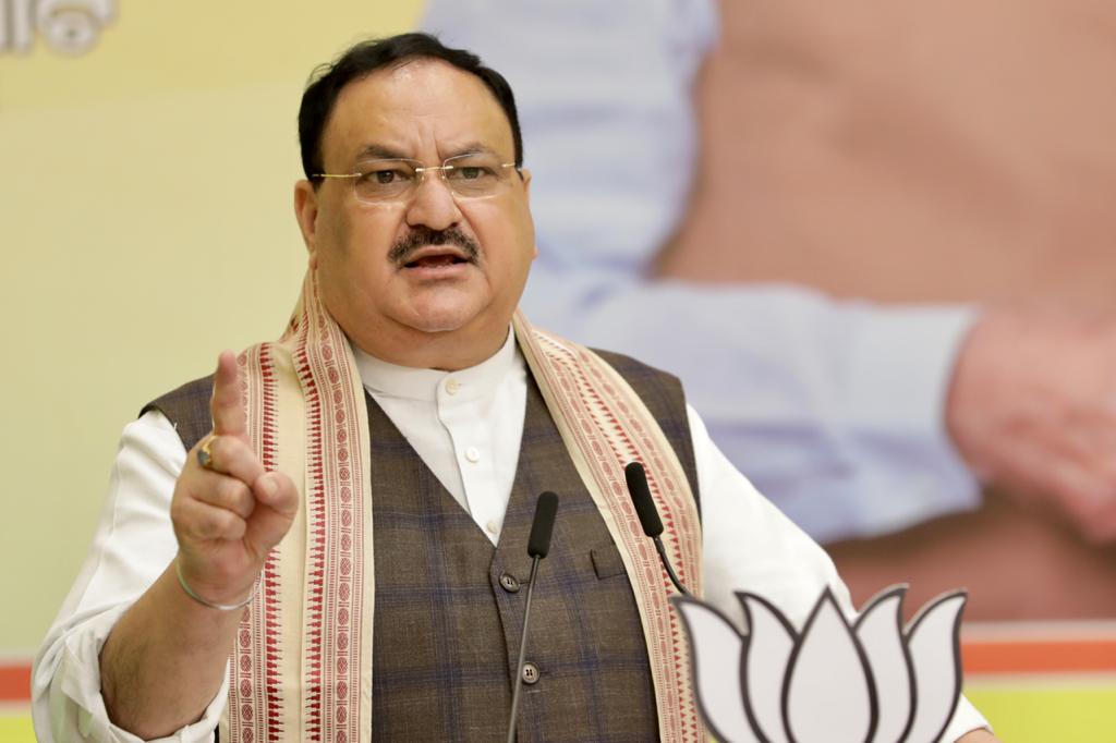 Photographs : BJP National President Shri J.P. Nadda addressing party karyakartas while inaugurating six newly constructed BJPDistrict Offices of Odisha via video conferencing