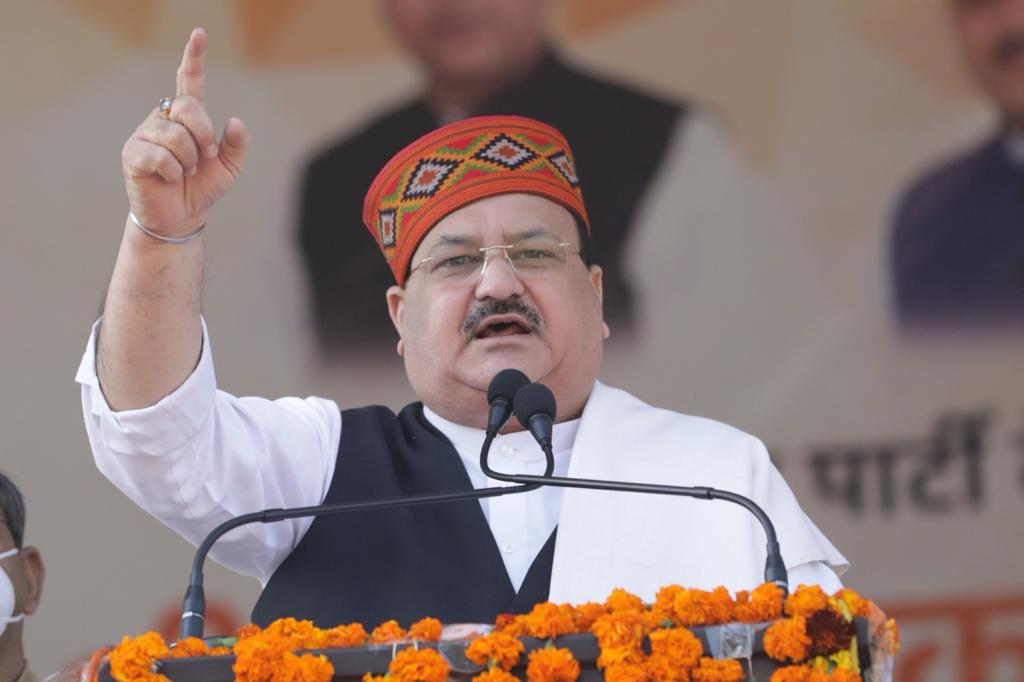 Grand welcome of BJP National President Shri J.P. Nadda on arrival in Himachal Pradesh