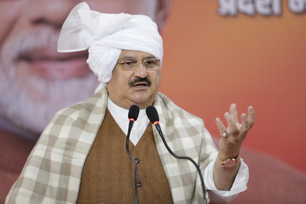 Photographs : BJP National President Shri J.P. Nadda addressing Uttarkhand BJP State Office Bearers meeting in Dehradun