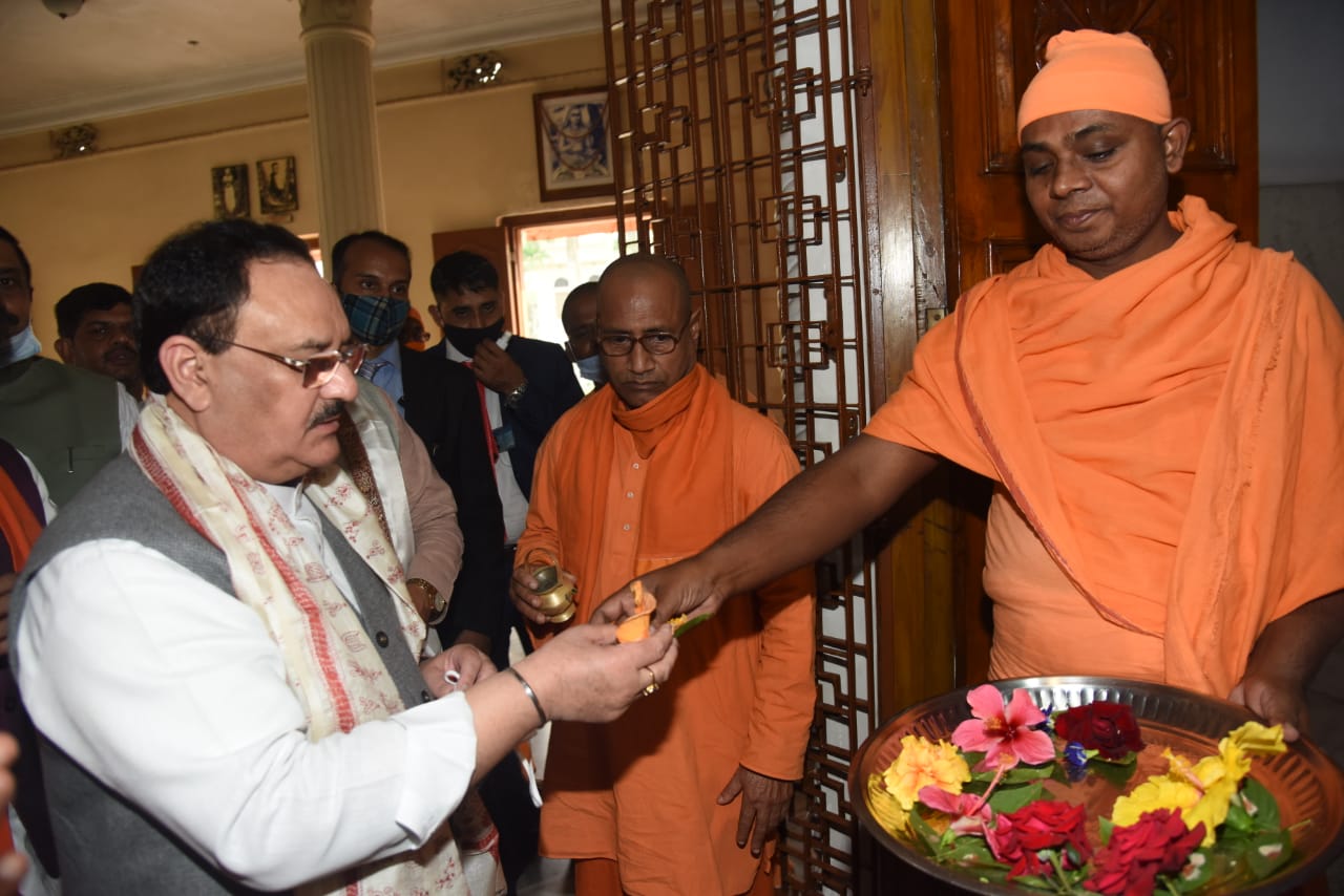 Photographs : BJP National President Shri J.P. Nadda offered prayers at Ramkrishna Mission Ashrama Sarisha (West Bengal)