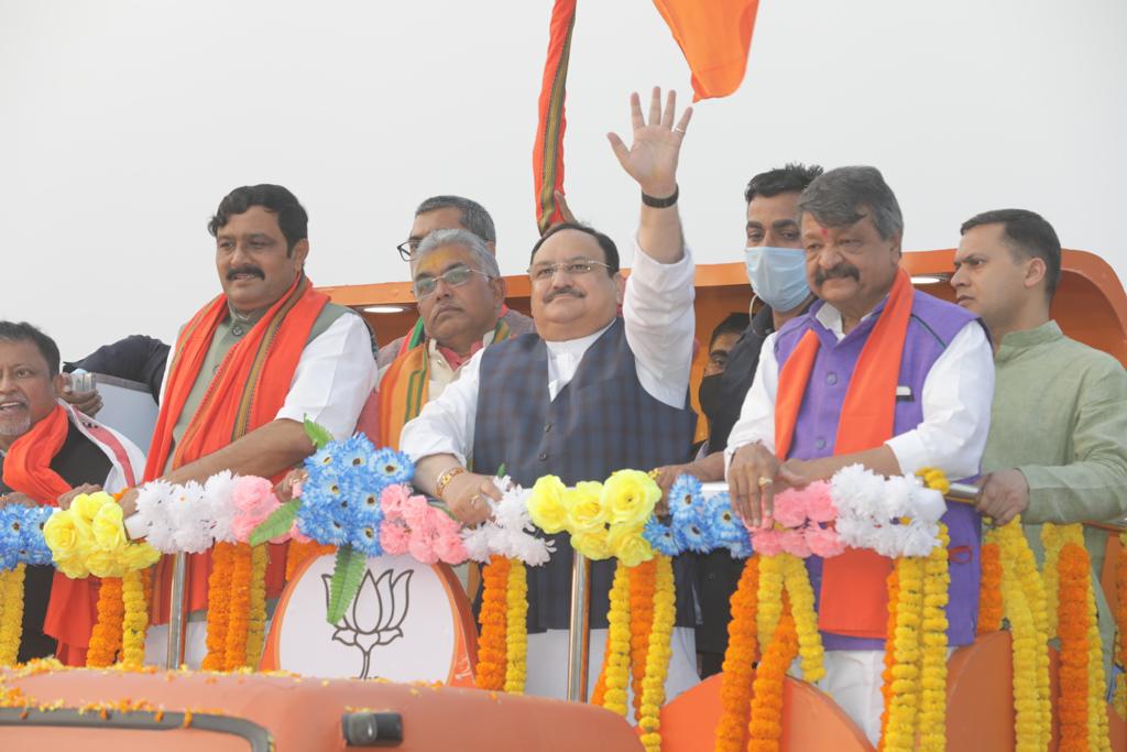 Photographs : Hon'ble BJP National President Shri J.P. Nadda launching "Poribortan Yatra" in Nabadwip (West Bengal)