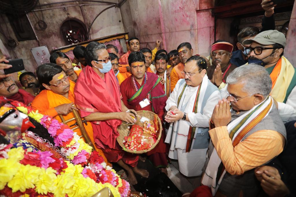 Photographs : BJP National President Shri J.P. Nadda offered prayers at Tarapith Temple in Rampurhat (West Bengal)