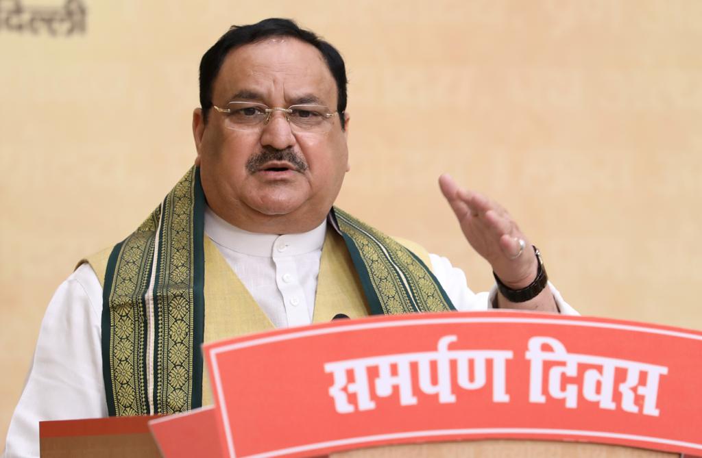 Photographs : BJP National President Shri J.P. Nadda addressing Samarpan Diwas Karyakram (Pt Deendayal Upadhyay ji's Punyatithi) at BJP HQ, 6A DDU Marg, New Delhi