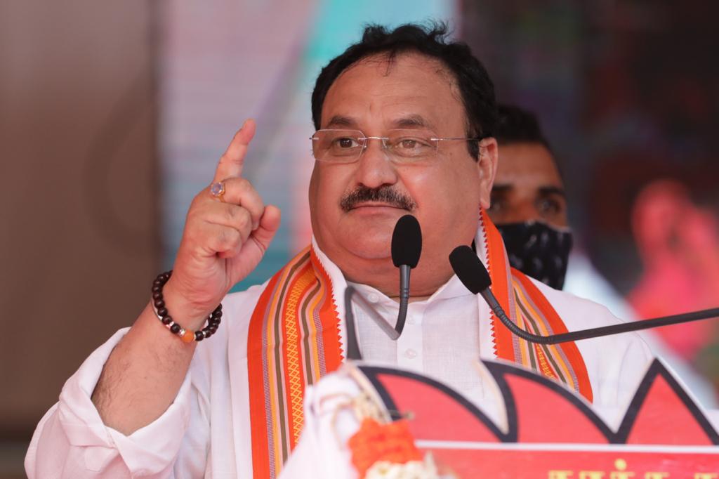  BJP National President Shri J.P. Nadda addressing a public meeting in Karaikudi (Tamil Nadu)